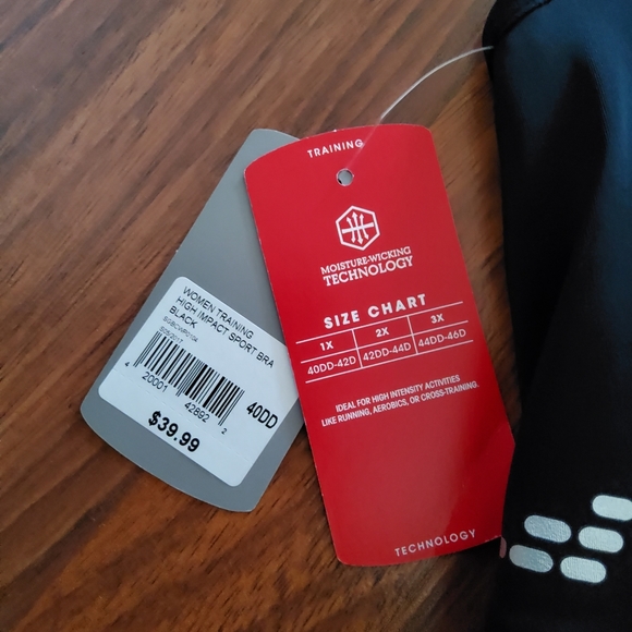 BCG Plus Size High Impact Sports Bra 42DD 40DD 42D Black | NWT - Picture 10 of 13